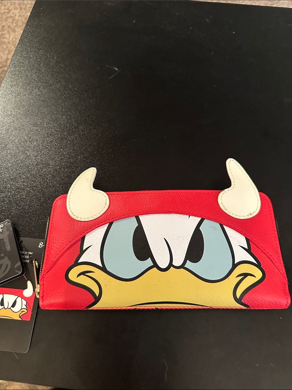 Loungefly Disney Red Donald Duck Wallet with White Horn Accents